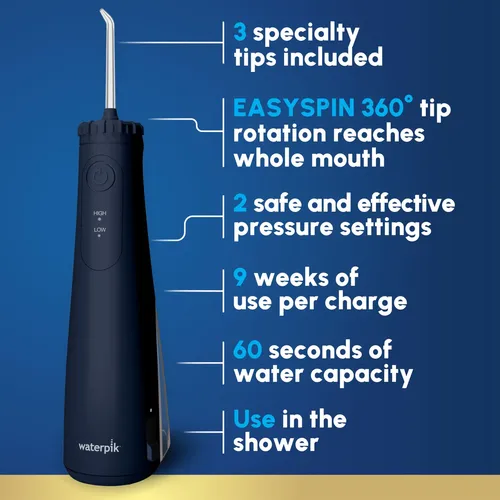 Hilo Dental Inalámbrico Waterpik Wf-27, Portátil, Azul Azul