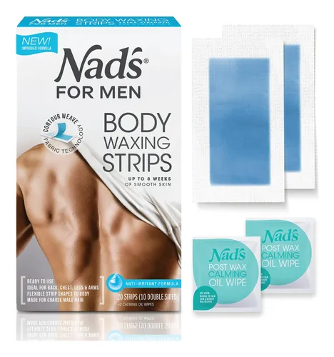 Tiras De Cera Nad’s Para Hombre Kit De Depilación Corporal C