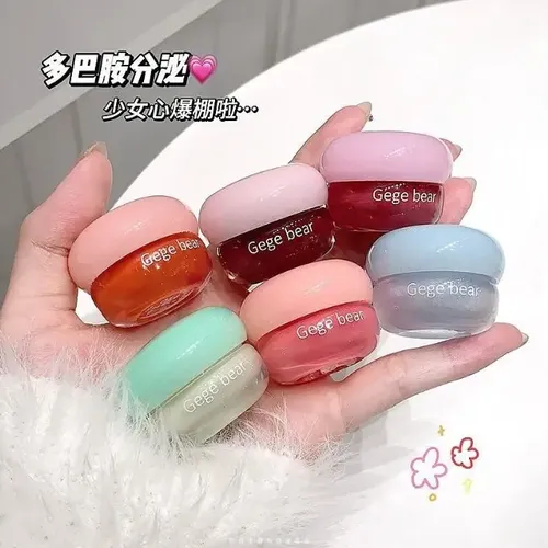 Brillo Labial Mini Pote Jelly Jam Solid Lip Gloss Gege Bear