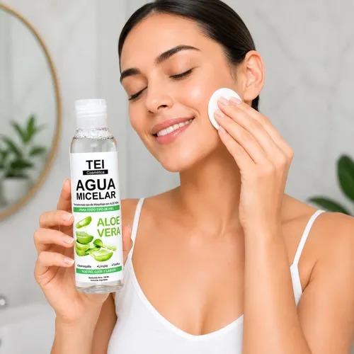 Agua Micelar Aloe Vera Tei Cosmética 130ml Limpieza Facial