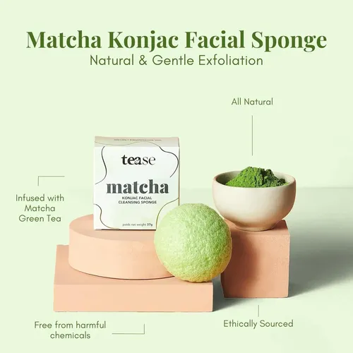 Esponja Exfoliante Facial Tease Tea De Matcha Konjac 3.81cm