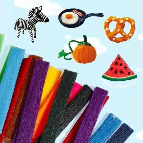 1200 Palitos De Cera Flexibles X13 Colores Con Caja