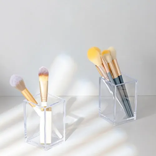 2 Soportes Acrílicos Para Brochas De Maquillaje, Tocador