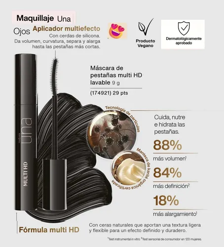 Máscara De Pestañas Multi Hd 9g Una Natura Vegano