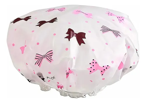 Gorro De Ducha Cofia Impermeable Con Lazos Para Mujer