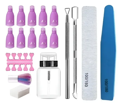 Kit X10 Removedor Uv Esmaltes Semipermanent Wipes Broches