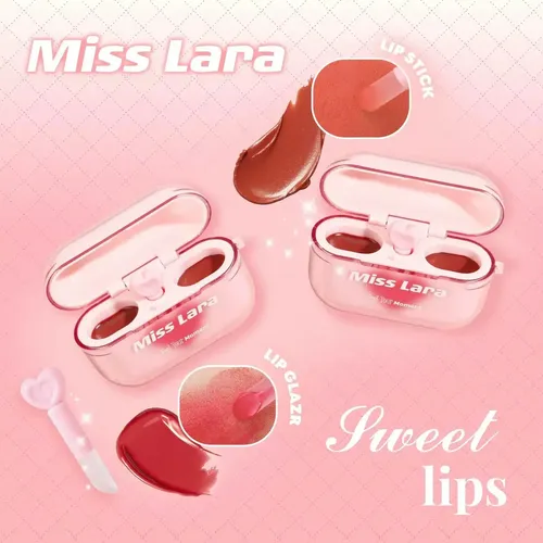 Set Duo Labial Matte Velvet +mirror Auricular Miss Lara 04