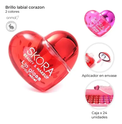 Lip Gloss Brillo Labial Corazon Rojo Glow Vibes Tono 1 39586