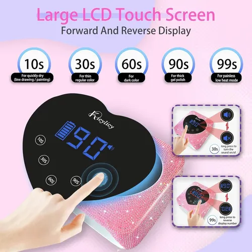 Lámpara De Uñas Led Uv Kicylicy X20-pink-d 72w