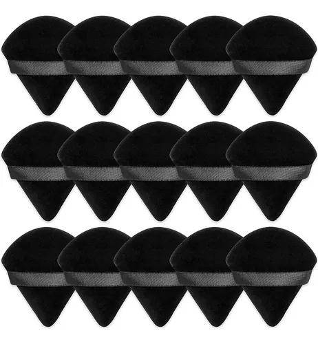Borla De Maquillaje Triangular Patelai, 15 Piezas, Negra