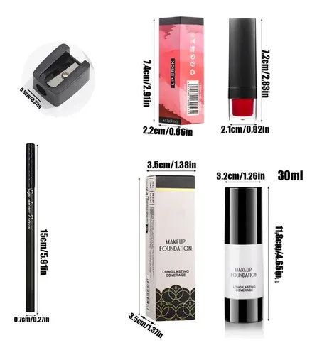 Goth Makeup Kit 6pcs Halloween White Foundation & Black