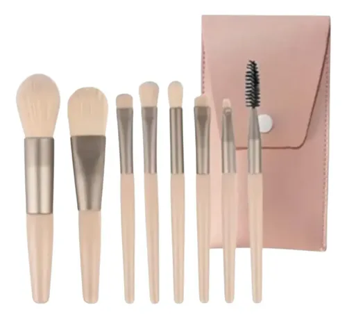 Set 8 Brochas De Maquillaje Con Estuche Tei