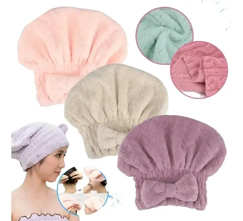 Gorro Toalla Microfibra Secado Rápido Del Cabello Antifrizz