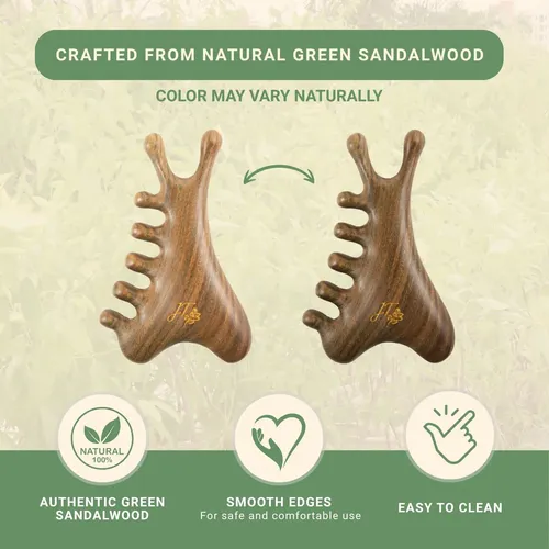 Jade & Timber: Set De Rodillo De Jade Y Gua Sha De Sándalo V