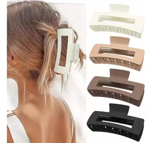 Hebillas Grandes Para El Cabello Mujer X4 Unidades