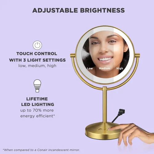 Espejo De Maquillaje Conair Iluminado Con Luz Led Con Aument
