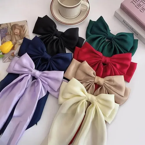 W 1 Diadema Amarilla, Lazo Con Forma De Pinza Para El Pelo,