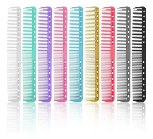 Juego De 9 Peines Para Cortar El Cabello, Peines De Carbon Y