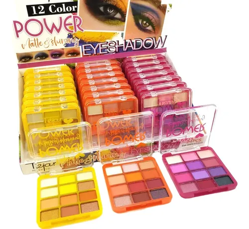 Paleta Sombras Ojos 12 Tonos Power De Tejar Caja 24 Unidades