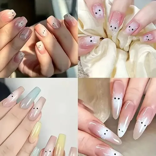 2 Hojas De Pegatinas 3d Para Uñas De Gatitos En 5d W1