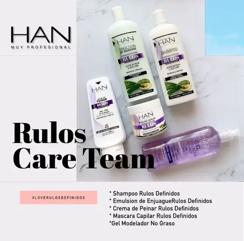 Combo Rulos Shampoo + Enjuague + Baño De Crema + Crema – Han
