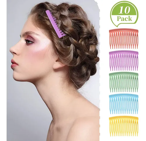 10 Peinetas Laterales Coloridas Para El Cabello Decor =