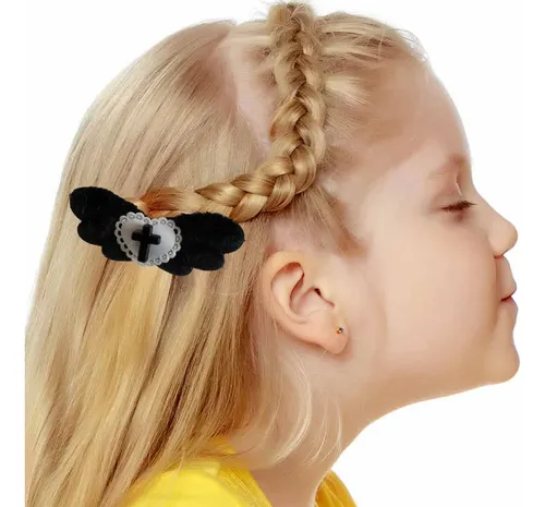 Pinza Para El Pelo Y2k Con Forma De Ala De Ángel Aesthetics  Black-2p