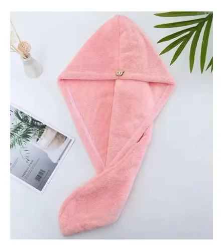 Turbante Gorra Pelo Toalla Cofia Microfibra Color Rosa Lisa