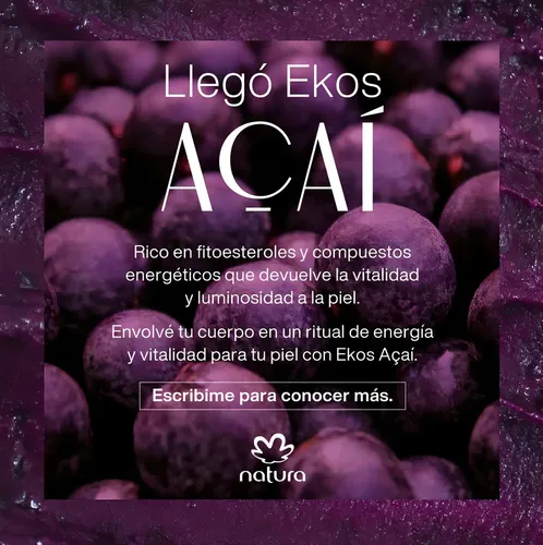 Ekos Açaí Natura Crema Corporal Hidratante 400ml Tipo de empaque Tarro Fragancia AÇAI