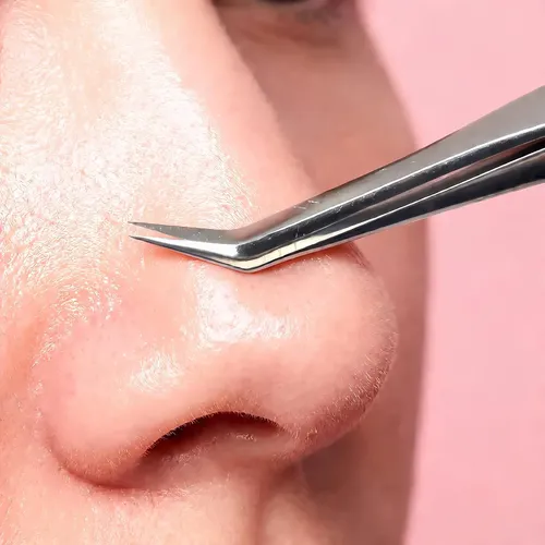 Pinzas 4 En 1 Acero Precisión Negro Para Cejas Y Puntos