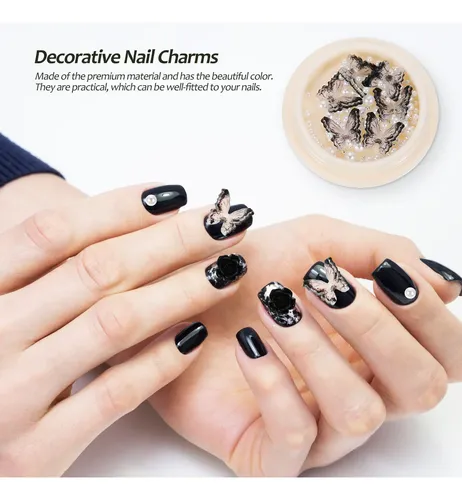 4 Cajas De Colgantes Para Uñas, Perlas, Diamantes De Imitaci
