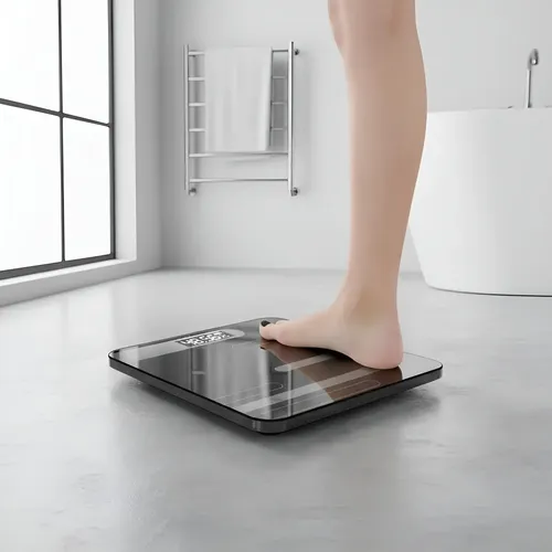 Balanza De Piso Digital Pantalla Lcd Elegante Baño Hogar