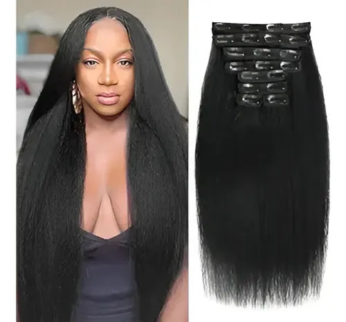 Extensiones Cabello 35cm 120g Negro Liso Natural