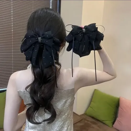 Butterfly-shaped Satin Hair Clip