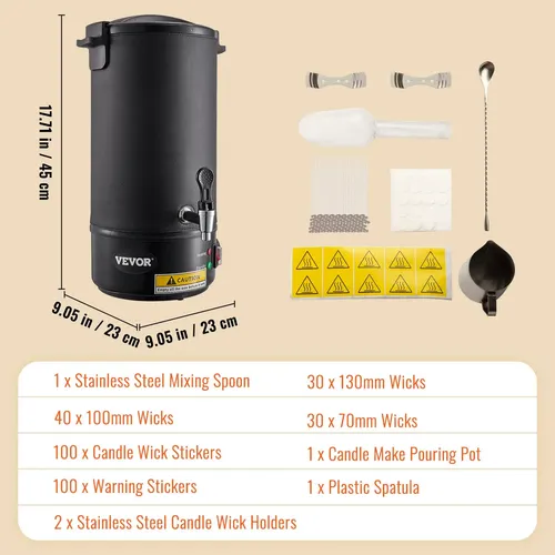 Calentador De Cera Vevor Wax Melter 10l Eléctrico