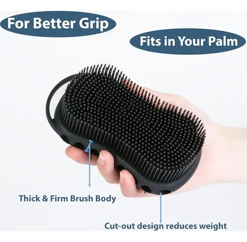 Cepillo Exfoliante De Silicona Mtboi 2 En 1 (negro)