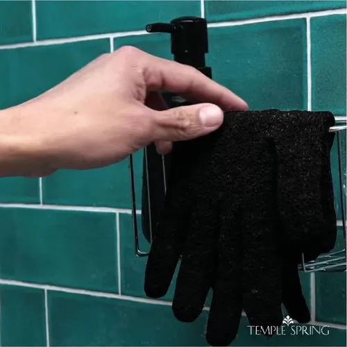 Guante Exfoliante Negro Grande Para Baño Y Ducha