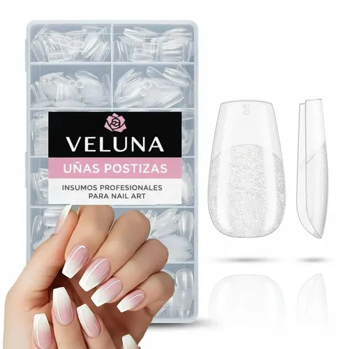 Tips De Uñas Acrílicas Profesionales Alta Calidad X600u Color Transparente Coffin Cortas