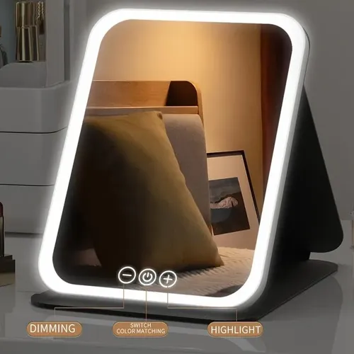 Light Mirror, Portable Foldable Makeup Mirror, 3 Color