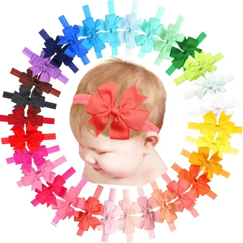 [ 40 Colores Bebé Niñas Diademas Rrosgrain Cinta Pelo Arco *