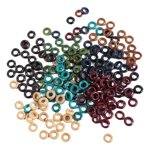 100 Anillos Madera 13mm, Accesorios Para Trenzar Cabello