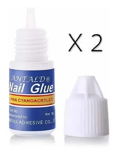X2 Pegamentos Para Uñas Postizas Tips Strass Gotero Deco