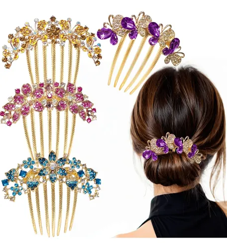 Paquete De 4 Peine De Novia Con Brillantespeines Para Gxs