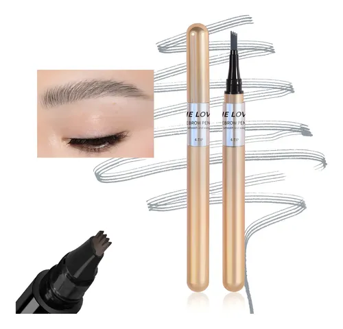 Lápiz De Cejas Microblading Gris Resistente Al Agua 4 Puntos