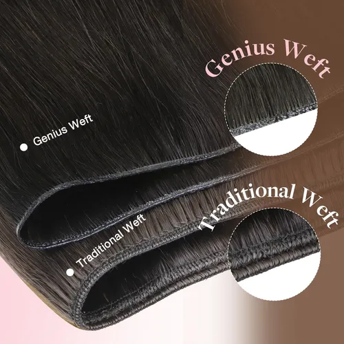 Extension Cortina De Pelo Humano Real 35cm 80g Marron Oscuro
