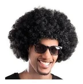 Peluca Super Afro Negro. Cotillon Chirimbolos