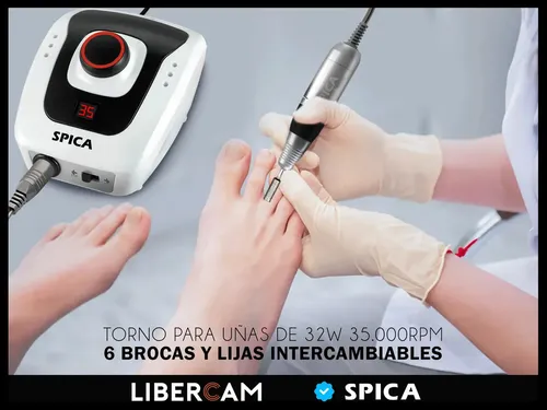 Set Torno De Uñas SPICA S-320 Manicura Pedicura Manos Pies Color Blanco
