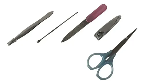 Caja Exhibidora Con 12 Kits Manicura Portátil Set 5 Piezas
