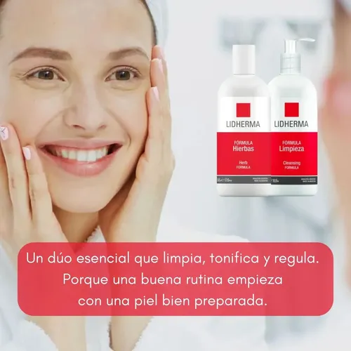 Lidherma Kit Limpieza Emulsion Locion Hierbas Piel Sensible