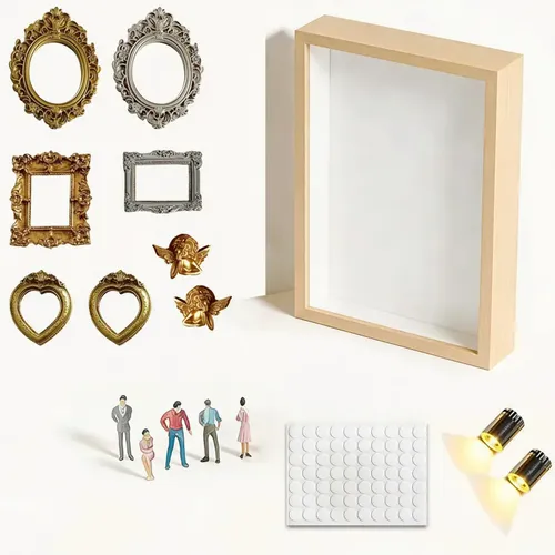 Romántica Caja De Sombras Con Forma De Mini Museo Con Led, R